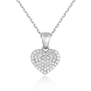 Pandantiv Inima cu Lant Blanco's Aur 18k Diamante, Ajustabil 40-45 PH2705-W Pandantiv Inima cu Lant Blanco's Aur 18k Diamante, Ajustabil 40-45 PH2705-W