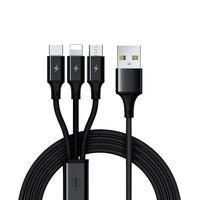 cablu telefon incarcare rapida 3 in 1 - usb 30 - micro usb  lightning  type c 24a 120cm negru - puls-o imagen 50_0_
0