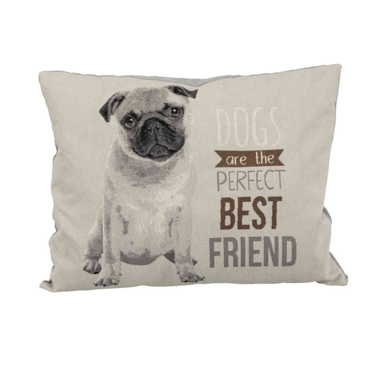 Perna Trixie Chipo Cu Motiv Pug Pentru Caini 60 × 48 cm Gri 38080