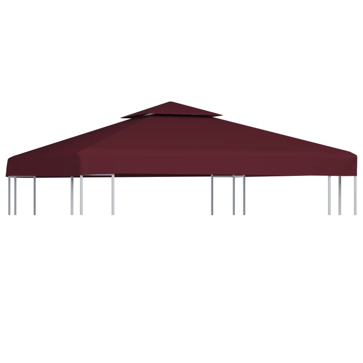 Двоен покрив за шатра vidaXL, 3х3 м, цвят бордо