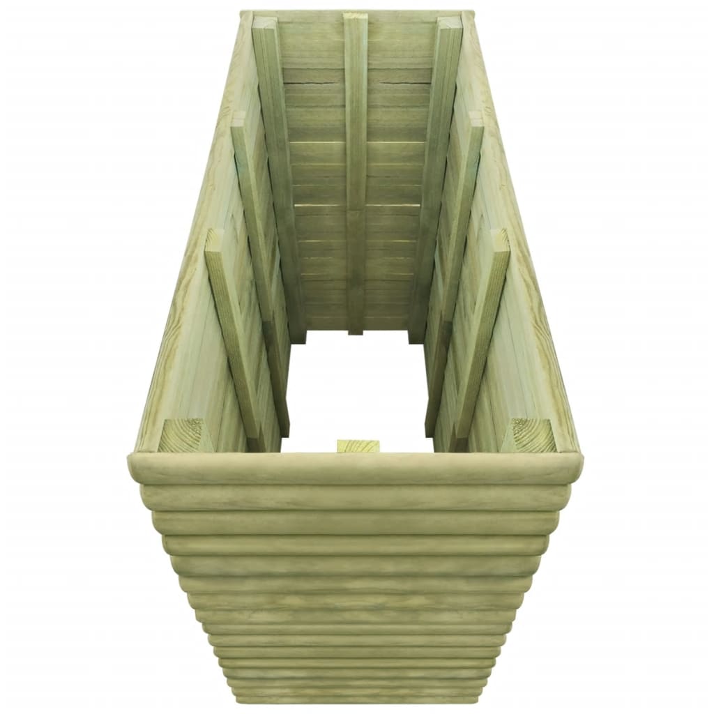 Jardiniera de gradina, vidaXL, Lemn pin tratat FSC, 106 x 56 x 96 cm, Verde