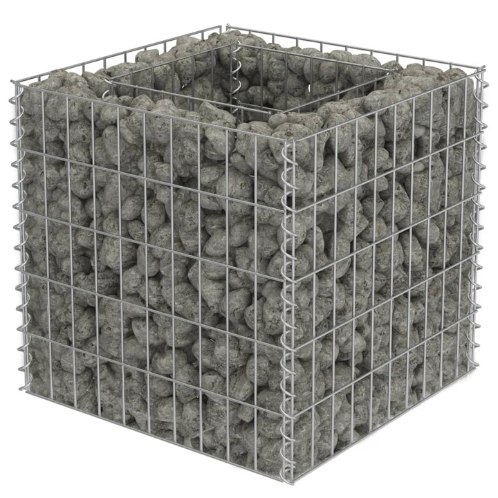Strat inaltat gabion vidaXL, 50 x 50 x 50 cm, otel galvanizat 5.3 kg 143570
