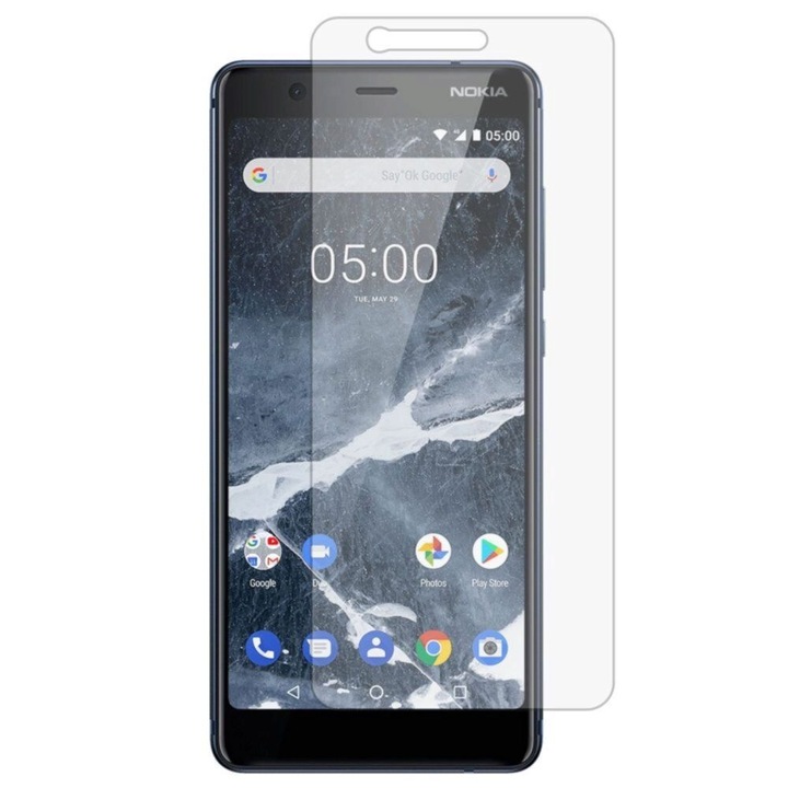 2.5D biztonságos üvegfólia Nokia 5.1 Plus-hoz, átlátszó