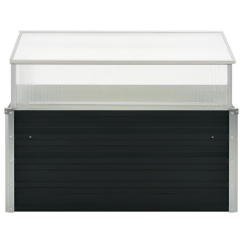 Jardiniera tip sera de gradina, vidaXL, Otel galvnizat, 100x100x77 cm, Transparent Jardiniera tip sera de gradina, vidaXL, Otel galvnizat, 100x100x77 cm, Transparent