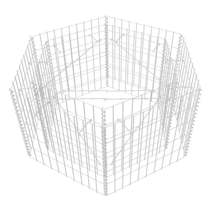 Strat inaltat gabion hexagonal vidaXL, 100 x 90 x 50 cm, 7.2 Kg