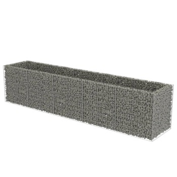 Jardiniera gabion, vidaXL, Otel galvanizat, 450 x 90 x 100 cm, Argintiu Jardiniera gabion, vidaXL, Otel galvanizat, 450 x 90 x 100 cm, Argintiu