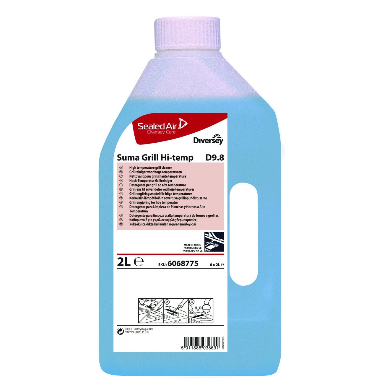 Detergent profesional pentru indepartarea depunerilor carbonizate din cuptoare si gratare la temperaturi ridicate Suma Grill Hi-Temp D9.8 2L