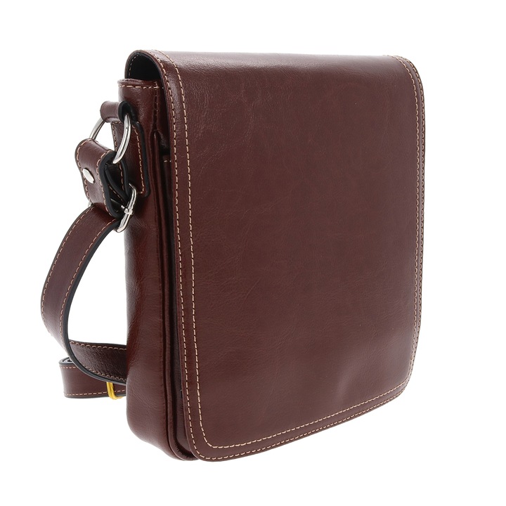 Borseta din piele maro coniac, model cu capac 05, MAGAZINULDEGENTI