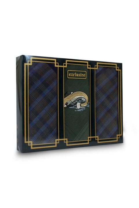 M15-HARCSA Ffi textilzsebkendő 3db, LUX díszdobozban