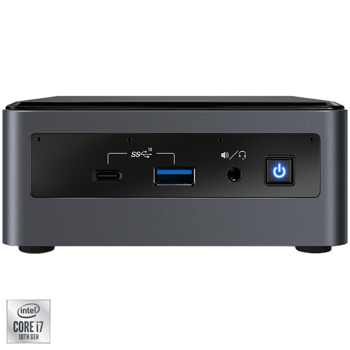 Mini PC Intel® NUC Frost Canyon BXNUC10I7FNH2 cu procesor Intel® Core™ i7-10710U pana la 4.70 GHz, Comet Lake, fara RAM, fara stocare, Intel® UHD Graphics