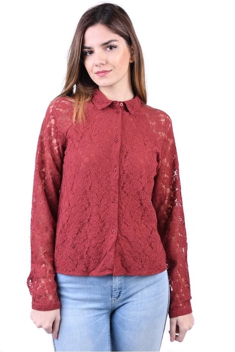 Риза, Oxide red, Only, Полупрозрачна елегантна, Размер M 38 EU