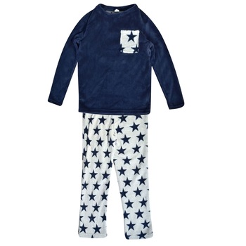 Pijama pufoasa si calduroasa pentru copii, Zola®, Gri-Albastra, 10 ani Pijama pufoasa si calduroasa pentru copii, Zola®, Gri-Albastra, 10 ani