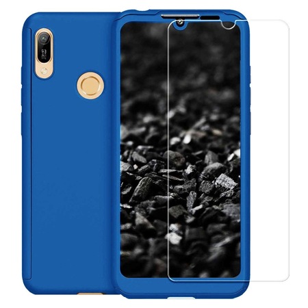 Husa Full Cover 360 Fata Spate Folie Sticla Pentru Huawei Y7 2019 Din Plastic Albastru Emag Ro