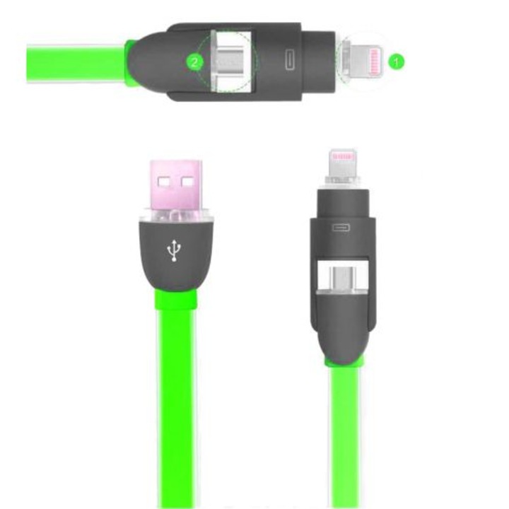 2in1 Zöld Jelly Kábel