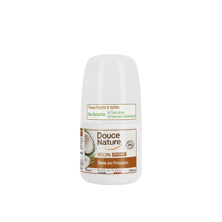 Дезодорант Douce Nature, Рол-он, Чувствителна кожа, Депилирана, 50мл