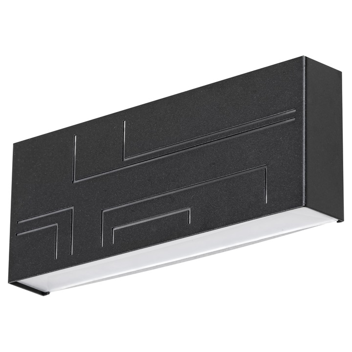Aplica exterior Maribor, Rabalux, neagra, LED 12W, Lumina Neutra, 780lm, IP 65, RB 8873