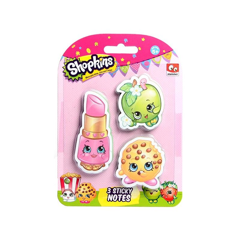 Set 3 topuri notite autoadezive Shopkins, Canenco