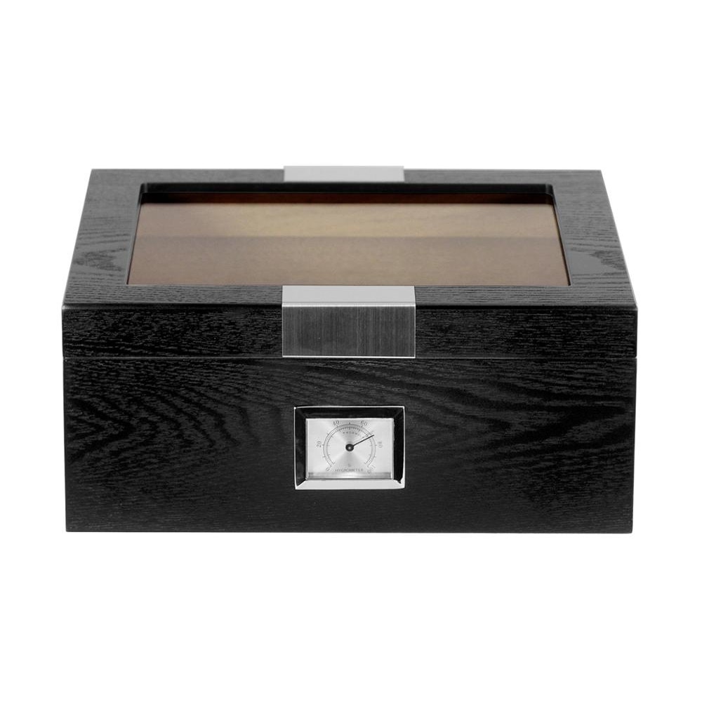 Humidor trabucuri Andreas, Glasstop, Black Oak, 25 trabucuri