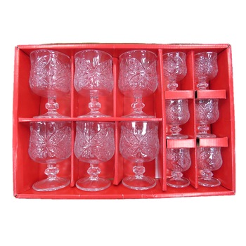 Set cu 6 pahare 80ml si 6 pahare 160ml, transparente Set cu 6 pahare 80ml si 6 pahare 160ml, transparente