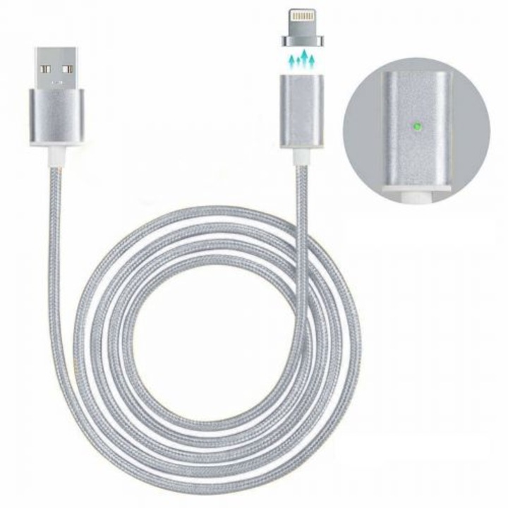 Mágneses Ezüst Szövet Iphone Kábel
