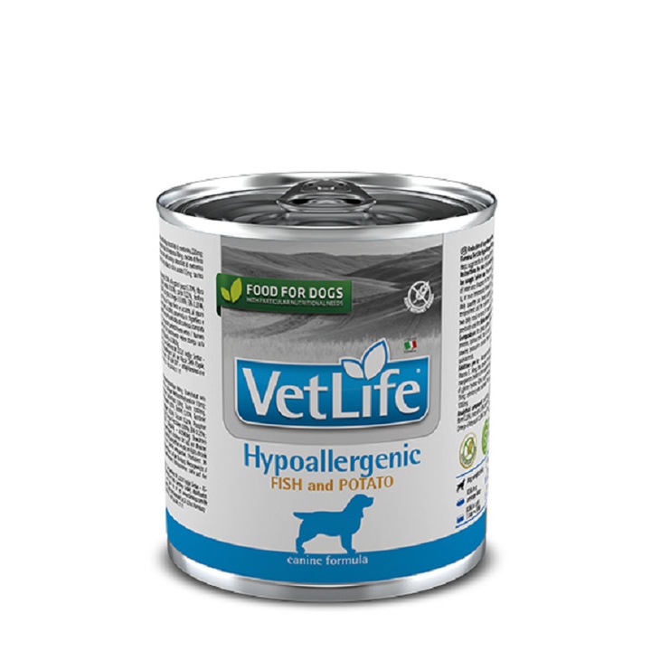 Hrana dietetica pentru caini, Vet Life Hypoallergenic Fish&Potato, 300 g