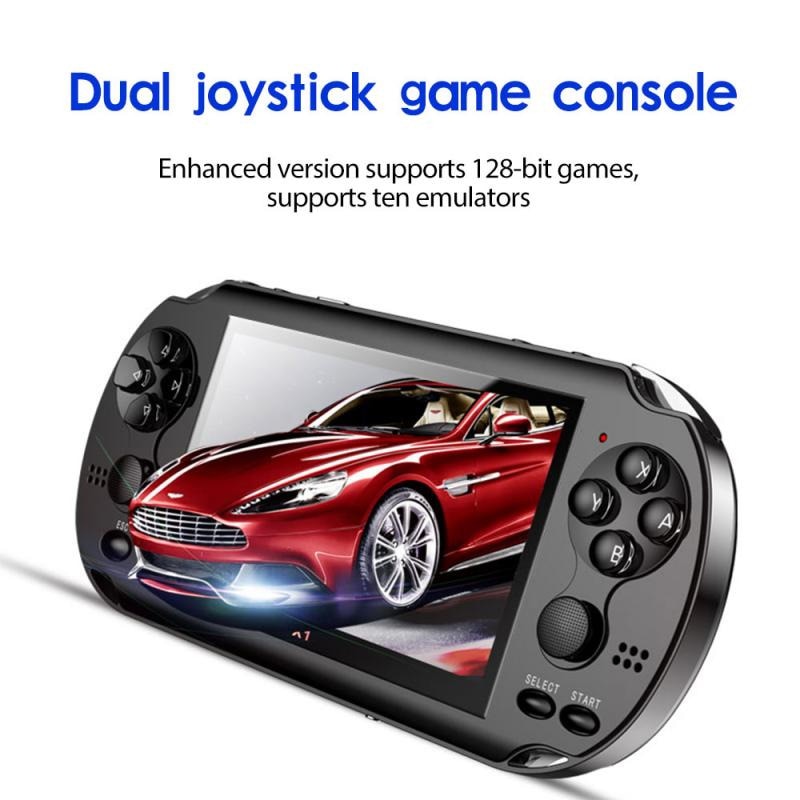 Joc portabil, STELS, Ecran color de 4.3 inchi, Tehnologie inteligenta X1, Iesire TV, MP3, MP4, 10000 de jocuri, Gri