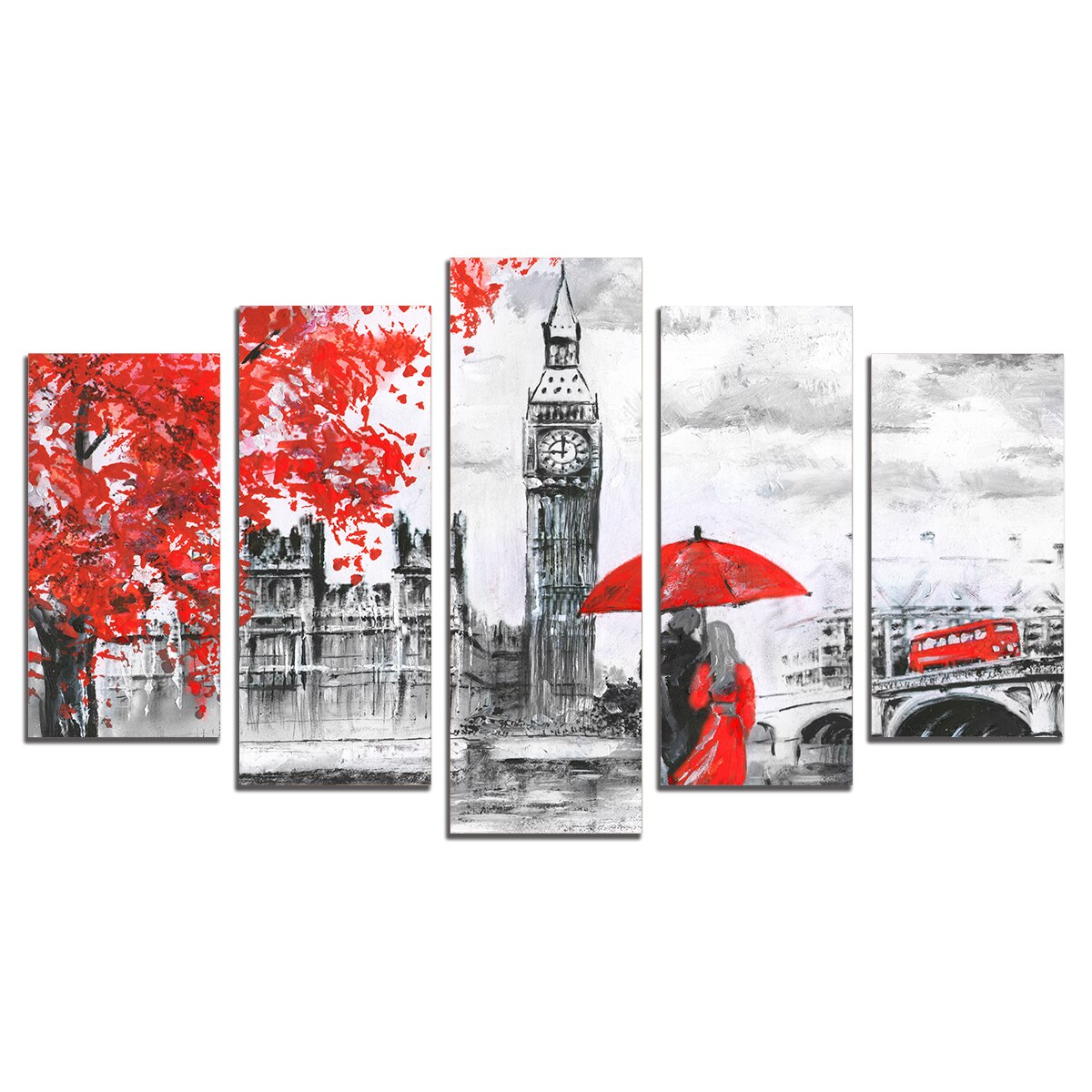 Tablou Multicanvas, 5 Piese, Indragostit de Londra, 158х90 cm