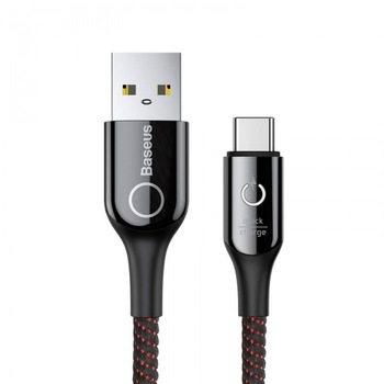 Cablu de date/incarcare Baseus, C-Shaped Light Intelligent Power-Off, USB Type-C 3 A, Negru Cablu de date/incarcare Baseus, C-Shaped Light Intelligent Power-Off, USB Type-C 3 A, Negru