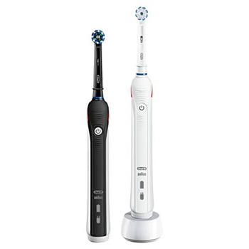 Set 2 periute de dinti electrice Braun Oral-B PRO 2 2900, reincarcabile, timer, 2 programe, 2 capete, alb si negru Set 2 periute de dinti electrice Braun Oral-B PRO 2 2900, reincarcabile, timer, 2 programe, 2 capete, alb si negru