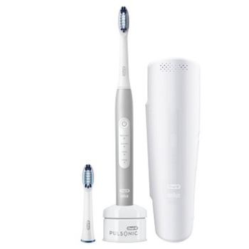 Periuta de dinti electrica Braun Oral-B Pulsonic Slim Luxe 4200, reincarcabila, timer, 3 programe, 2 capete, trusa de calatorie, gri Periuta de dinti electrica Braun Oral-B Pulsonic Slim Luxe 4200, reincarcabila, timer, 3 programe, 2 capete, trusa de calatorie, gri