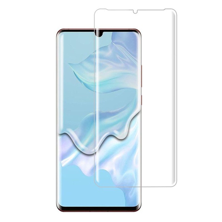 Folie din sticla 3D securizata cu adeziv UV compatibila Samsung Galaxy Note 10 Plus, Transparenta