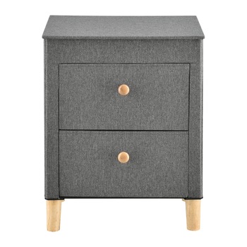Comoda cu sertare Greta, pro.tec, 62 x 49 x 33,5 cm, MDF/textil, gri, cu 2 sertare Comoda cu sertare Greta, pro.tec, 62 x 49 x 33,5 cm, MDF/textil, gri, cu 2 sertare