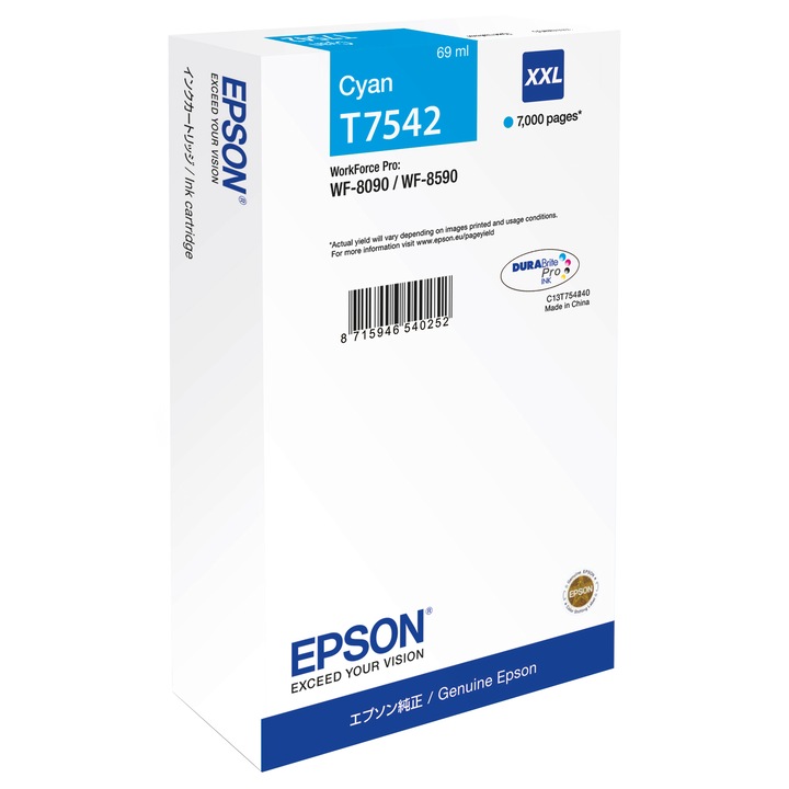 Cartus Epson T7541 XXL, Cyan