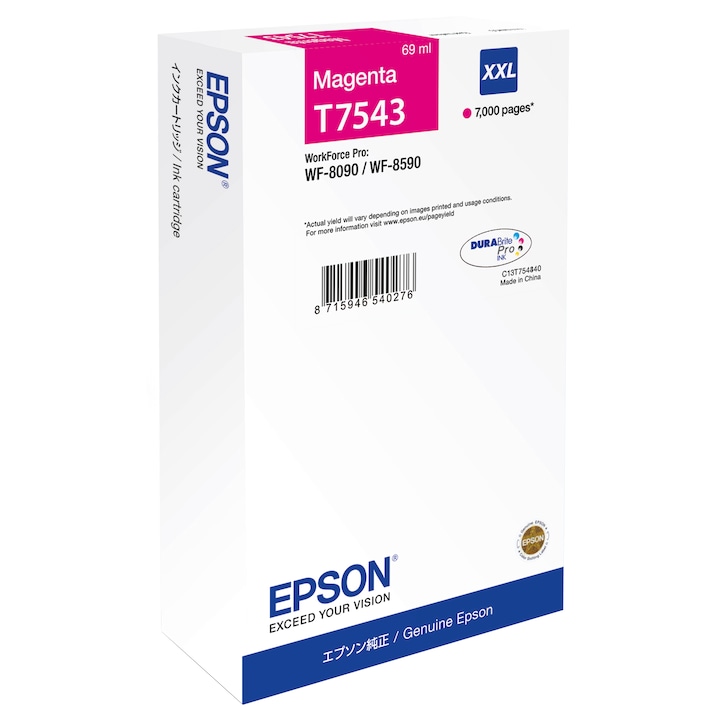 Epson T7543 patron, magenta, 7000 oldal
