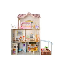 casuta de papusi din lemn premiumstore are 3 etaje cuprinde 5 camere lift un balcon si terasa dimensiuni 120 x 103 x 30 fiecare papusa viseaza la o casa ca asta imagen 31_0_
0
