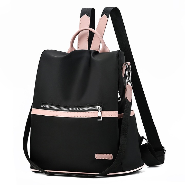 Rucsac dama AVAMSI BS-8413, Negru-roz, 31x30x13 cm