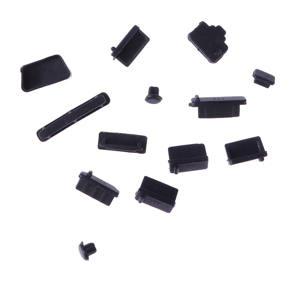 Set 13 protectie silicon anti praf si lichide pentru Laptop, LRTM, Negru