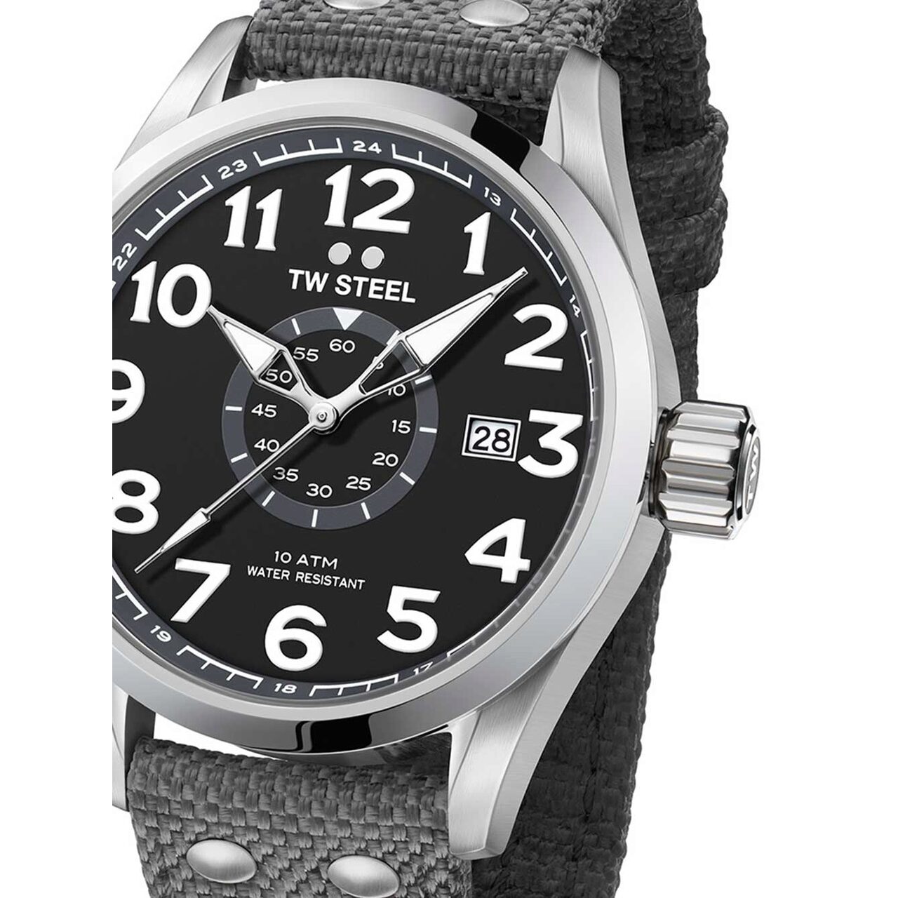 Ceas barbatesc TW-Steel VS12 Volante, 48mm, 10ATM, Argintiu