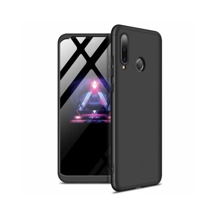 Husa Full Cover 360° (fata + spate + folie sticla) compatibila cu Huawei P30 Lite din plastic ,Black Matte
