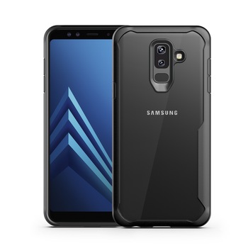 Husa din silicon + policarbonat transparent, protectie 360 grade, Samsung Galaxy J8 (2018) - CaseMe Army, Negru Husa din silicon + policarbonat transparent, protectie 360 grade, Samsung Galaxy J8 (2018) - CaseMe Army, Negru
