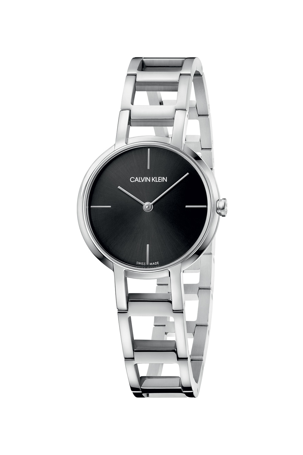 Calvin Klein, Ceas quartz cu model cu decupaje, Argintiu