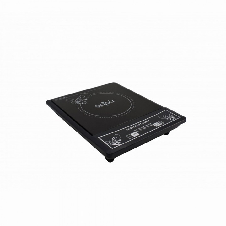 Plita cu inductie SAPIR SP 1445 VG, 2000W, 5 trepte, LED, Inchidere automata, Negru