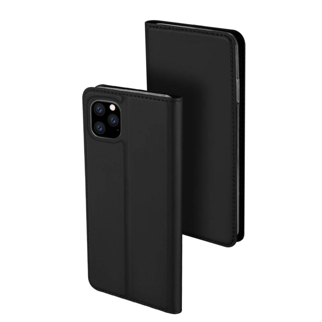 Husa originala Dux Ducis, iPhone 11 Pro Max, neagra, piele si tpu functie suport si sloturi, eleganta