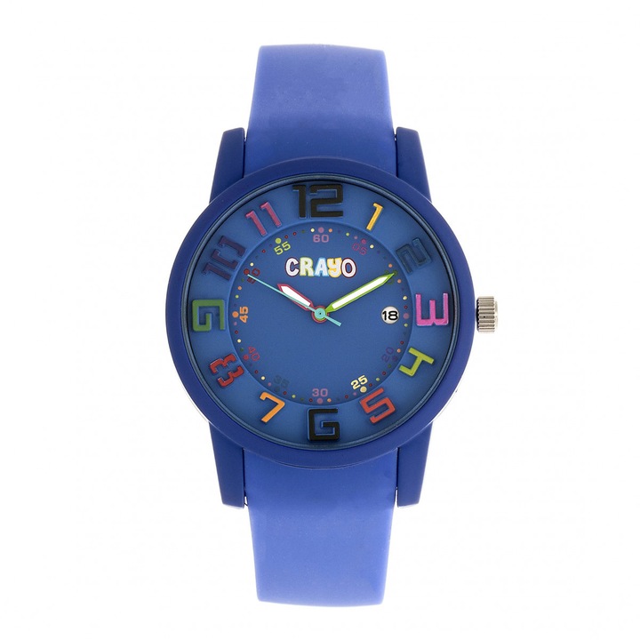 ​​​​​​Crayo Festival унисекс аналогов часовник, гумена каишка, 3 ATM, лилав