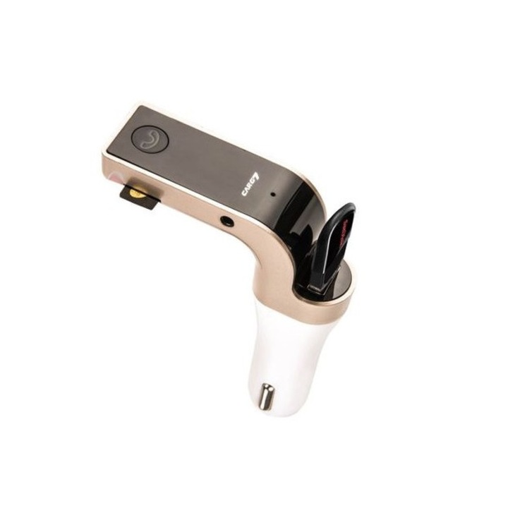 Modulator FM auto, functie handsfree, redare muzica de pe card SD/TF, display digital, Barste CT-7