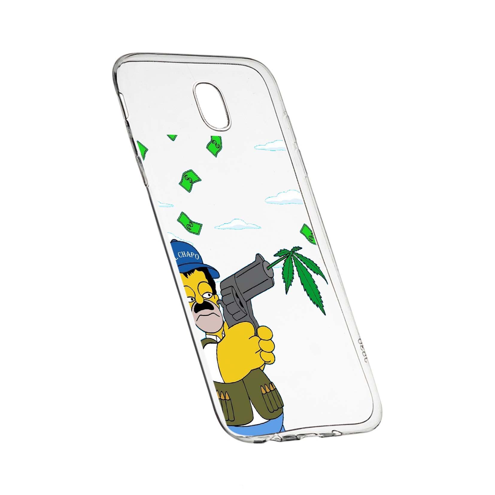 Husa de protectie Narcos Simpson, Movie pentru Samsung Galaxy J3 2017, rezistenta la uzura, anti-alunecare, din silicon Premium, 441