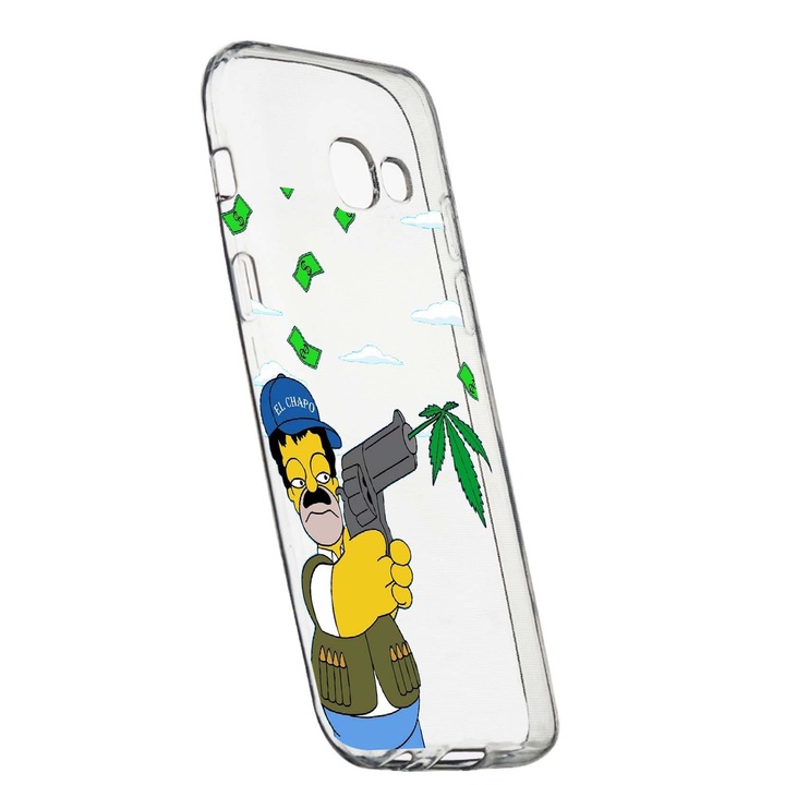 Husa de protectie Narcos Simpson, Movie pentru Samsung Galaxy J4 Plus 2018, rezistenta la uzura, anti-alunecare, din silicon Premium, 441