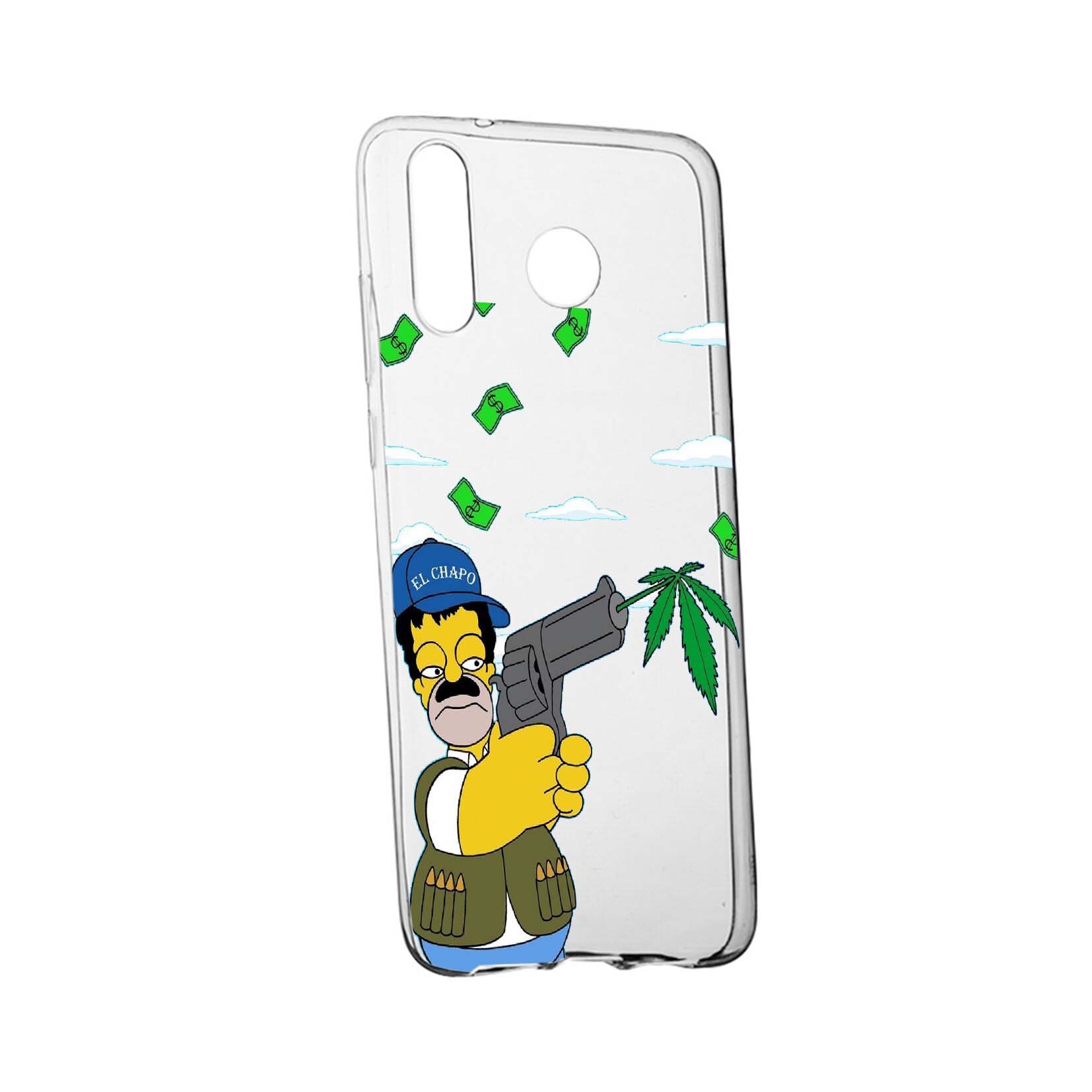 Husa de protectie Narcos Simpson, Movie pentru Samsung Galaxy A30, rezistenta la uzura, anti-alunecare, din silicon Premium, 441
