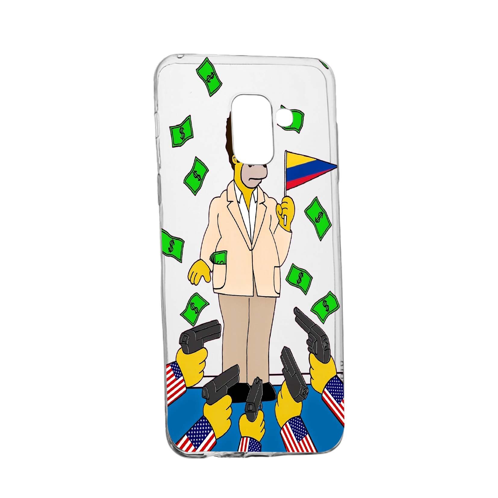 Husa de protectie Narcos Simpson, Movie pentru Samsung Galaxy J6 2018, rezistenta la uzura, anti-alunecare, din silicon Premium, 439