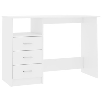 Birou cu sertare vidaXL, Alb, 100 x 50 x 76 cm, PAL extralucios Birou cu sertare vidaXL, Alb, 100 x 50 x 76 cm, PAL extralucios